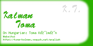 kalman toma business card